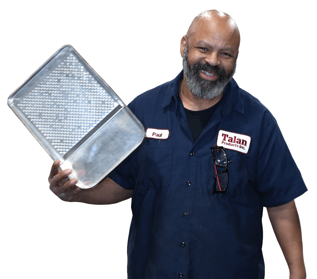 Metal stamping services happy person